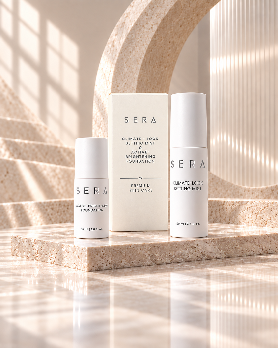 SERA, Gift, Foundations, make up, beauty, Setting mist, Hadiah, Alas bedak, Solekan, Kecantikan, Semburan tetapan solekan. foundation untuk kulit sensitif, hadiah untuk  isteri, foundation untuk cuaca panas, setting spray untuk cuaca panas